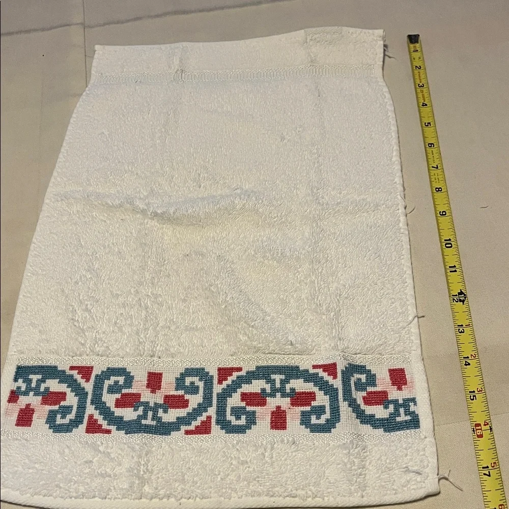 Decorative White Embroidered Hand Towel And Watermelon Scented Bar soap